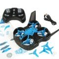 Flight Lab Toys HoverCross 2-in-1 Ready-to-Fly Quadcopter and Hovercraft, Blue FHT1001